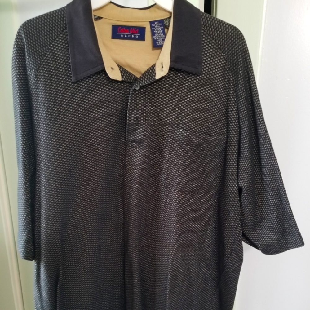 Cotton Mist by Enro mens collared pullover.